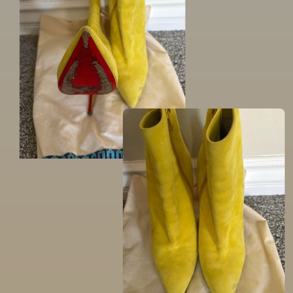 Vibrant Yellow Heeled Boots
